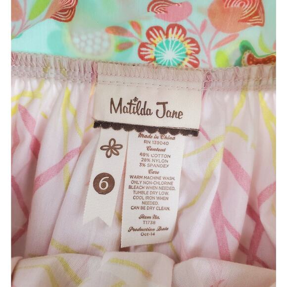Matilda Jane Top 6 Hello Lovely In The Meadow Pink Floral Knot Apron Girls Size - Picture 5 of 5